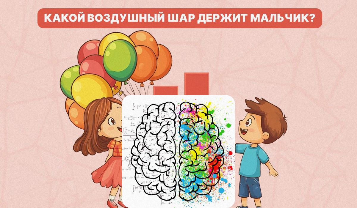 Nous devons déterminer quel ballon le garçon tient / collage avec photo de l'Moje