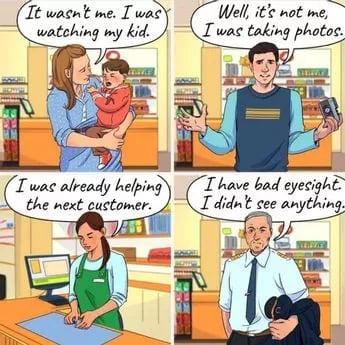 Le voleur insaisissable : seul un détective brillant pourra trouver qui a volé le portefeuille sur la photo.